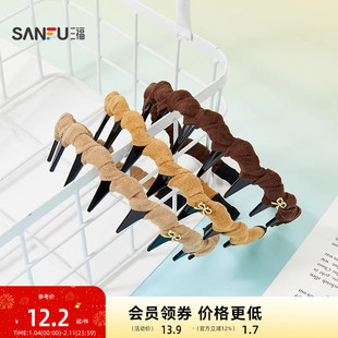 三福琥珀绕齿头箍单个 优雅复古文艺高颅顶发饰配饰发箍849969