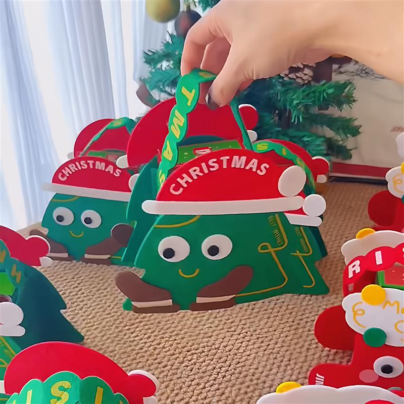 圣诞节礼物包装袋创意伴手礼圣诞袜造型毛毡手提袋平安果糖果礼袋
