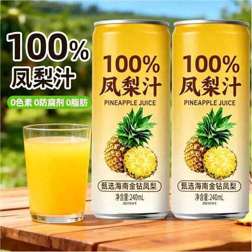 菠萝汁海南冰菠萝汁小瓶果汁饮料整箱批特价无添加凤梨饮品便携