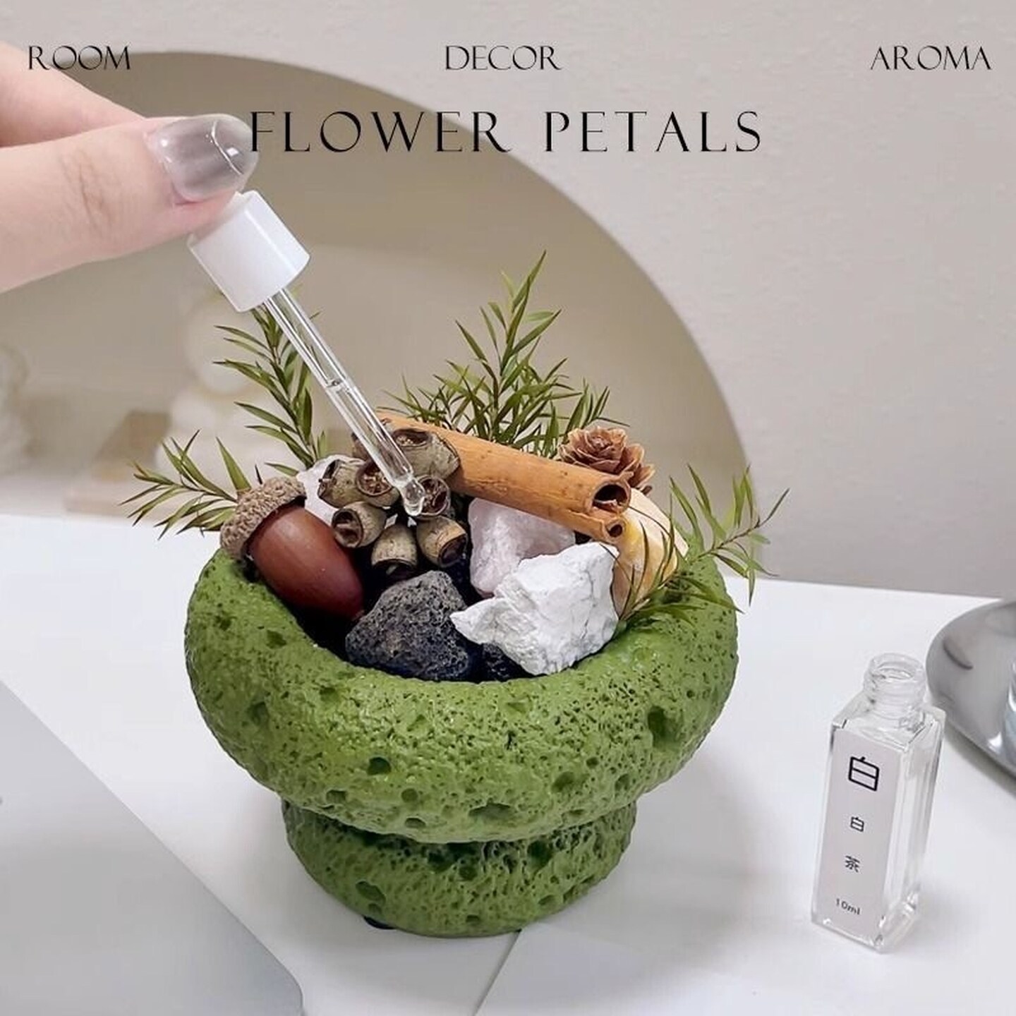 香薰蜡烛杯蘑菇杯造景石膏杯香氛diy空杯扩香石自制容器花盆摆件
