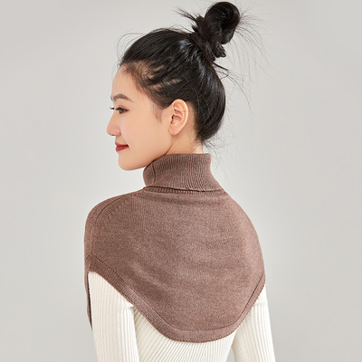 假高领脖套羊毛秋冬围脖套头披肩保暖坎肩护肩膀颈椎防寒睡觉围巾