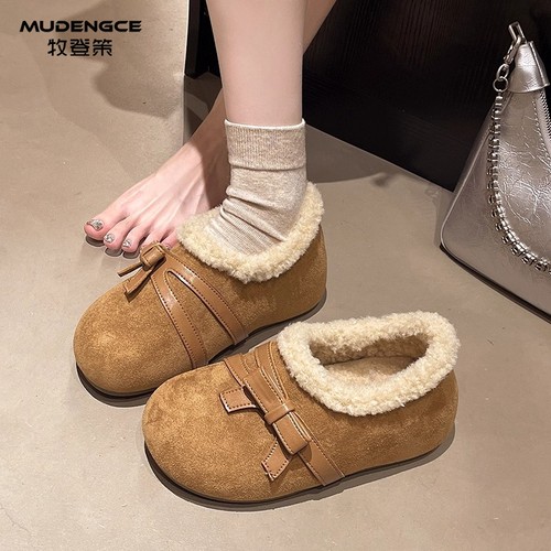 全包加绒勃肯鞋女保暖毛毛一脚蹬
