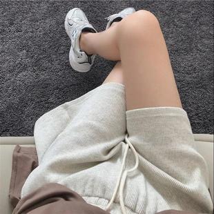 女高腰a字阔腿热裤 华夫格面料短裤 学生女 透气凉快巨舒适 2025夏