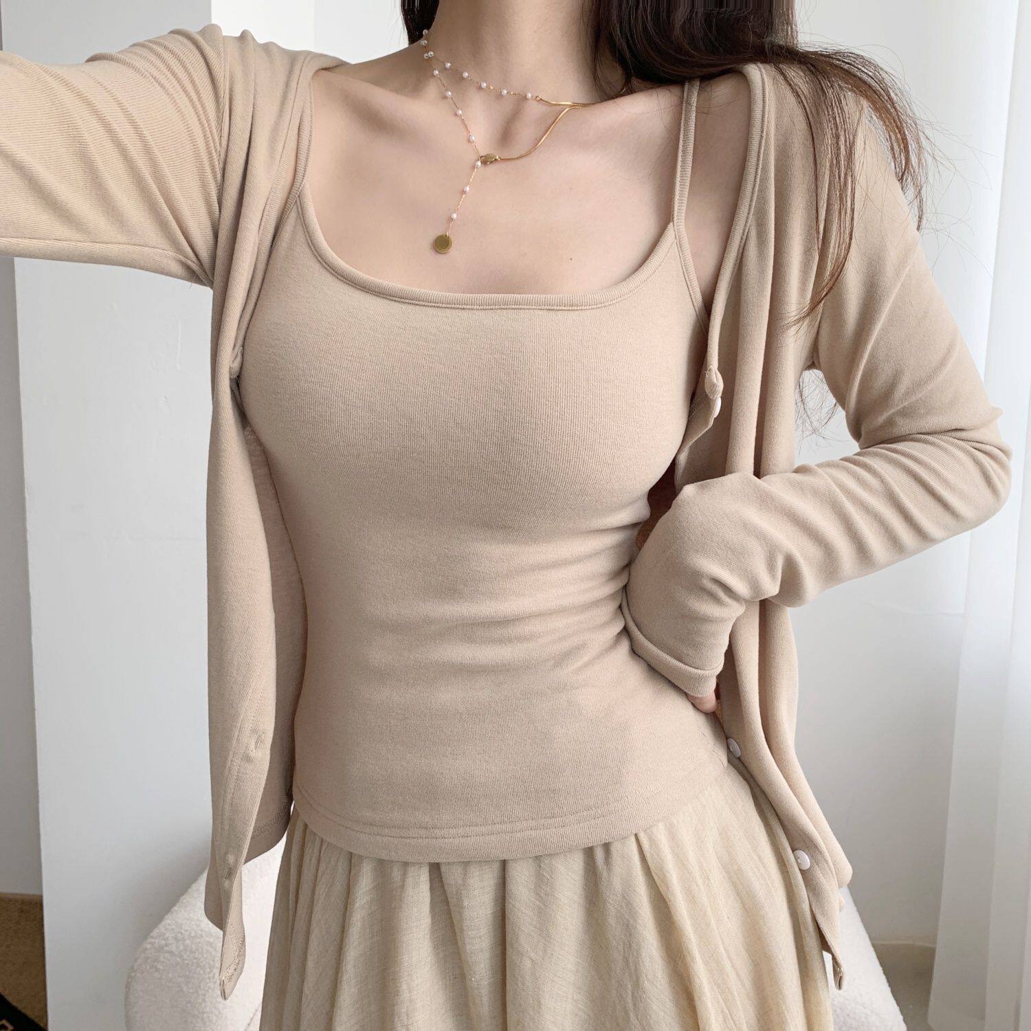 显瘦温柔禅意风针织开衫外套女图片