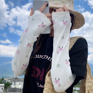卡通宽松防紫外线骑行开车护手臂冰袖 2025新款 套女夏季 防晒冰丝袖