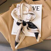 Silk scarves, small square scarves, women's spring and autumn headscarves, hair bands, summer neck protectors, professional small neckerchiefs, versatile, fashionable and stylish scarves for women thumbnail 3