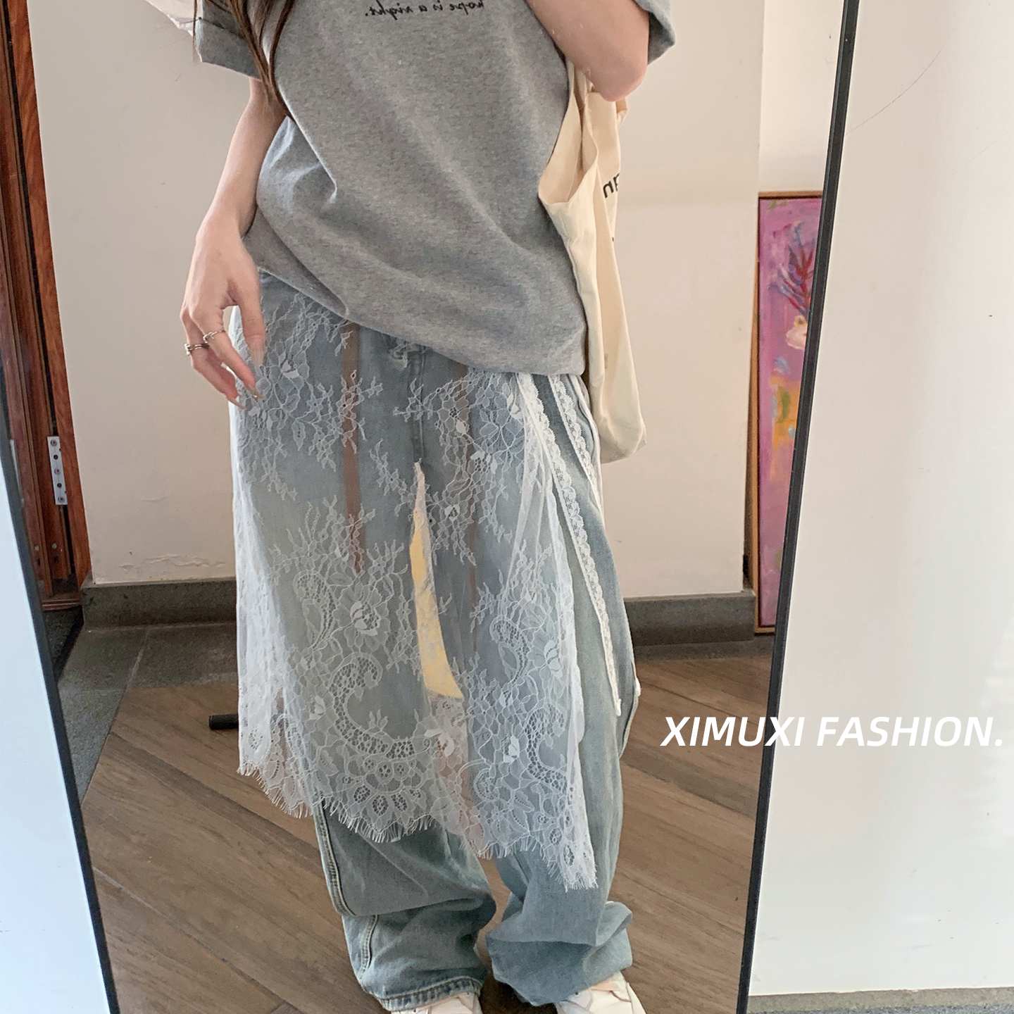2025夏季小众设计韩版白色蕾丝屁帘女系带甜美半身裙百搭围裙罩裙