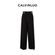 V腰裁片装 饰阔腿西裤 24春夏新品 CALVINLUO 灰 黑色