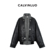 CALVINLUO 黑灰色 新品 马甲两件套廓形PU棉服 24春夏