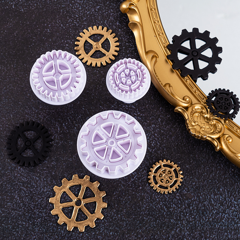 齿轮烘焙模具3D弹簧按压立体