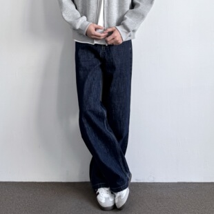 百搭cleanfit宽松显高长裤 复古水洗丹宁休闲直筒牛仔裤 美式 ONUN