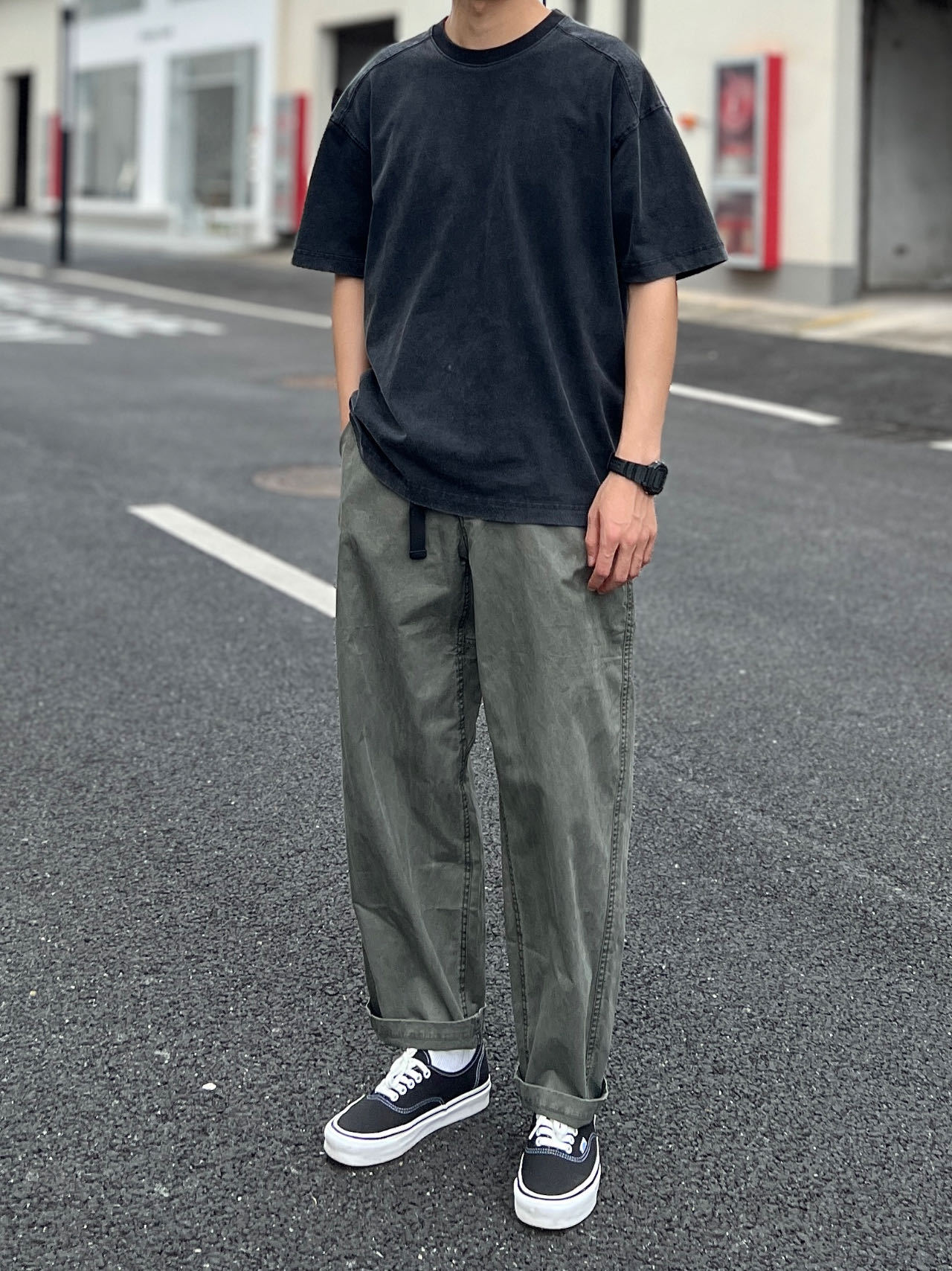 ONUN日系复古直筒水洗休闲裤