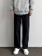 ONUN 裤 复古水洗棉质直筒小黑裤 显瘦百搭宽松休闲松紧腰工装