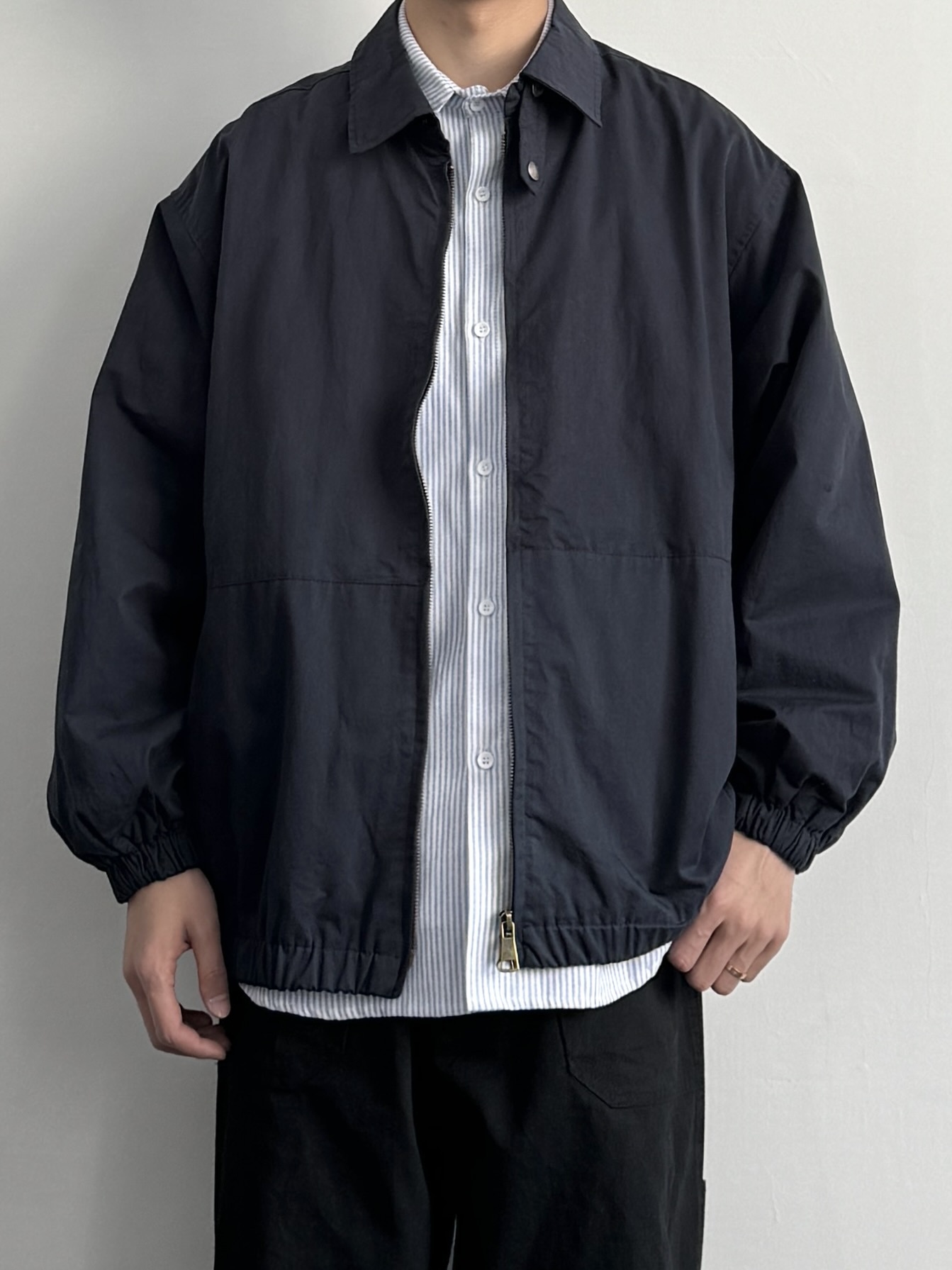 日系复古廓形哈灵顿工装外套