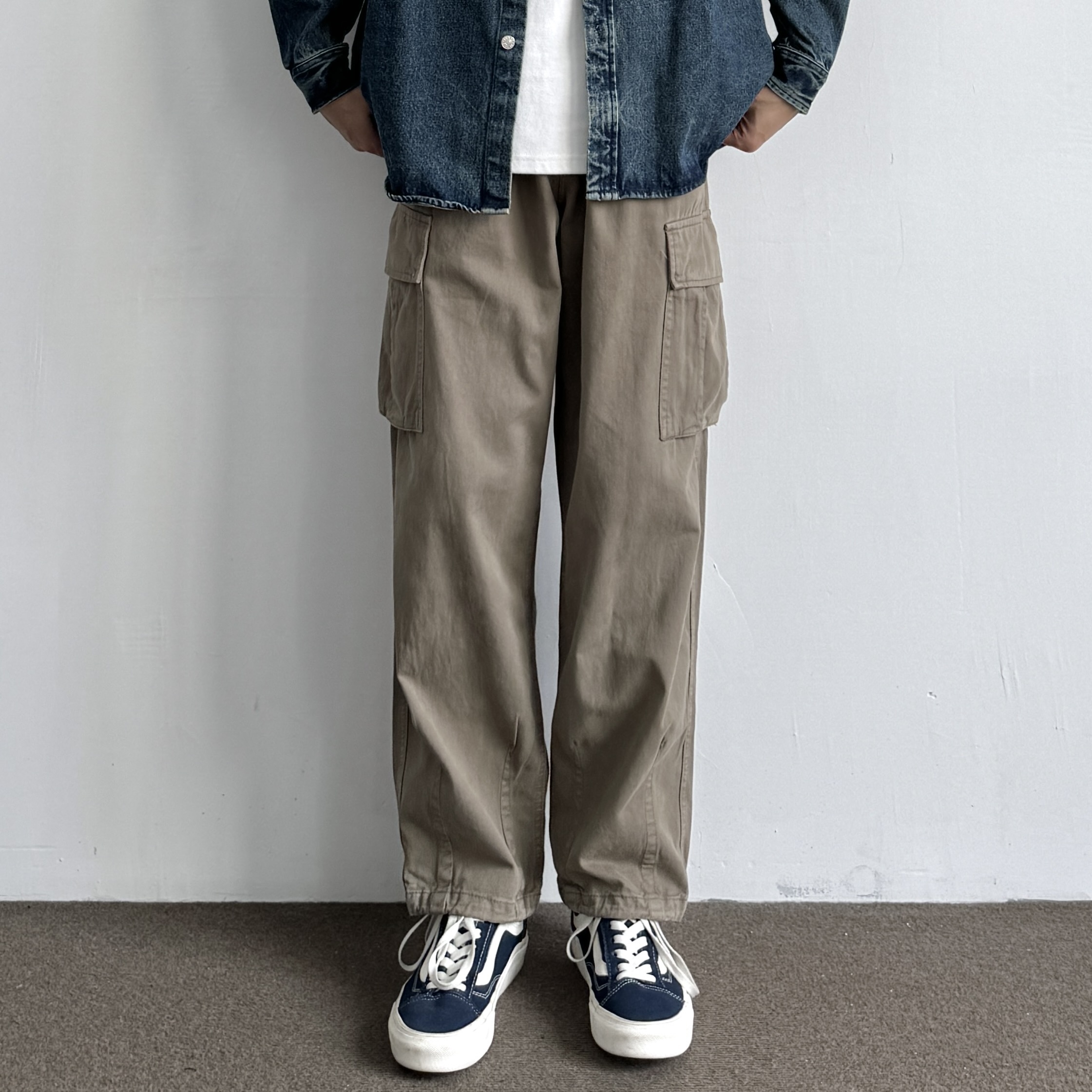 ONUN复古定织棉质宽松工装裤