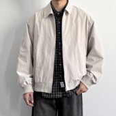 复古翻领教练夹克春秋新款 ONUN 美式 男生宽松休闲高级感纯色外套