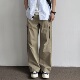 多口袋抽绳松紧腰纯棉休闲长裤 ONUN 裤 复古宽松直筒卡其工装 新款