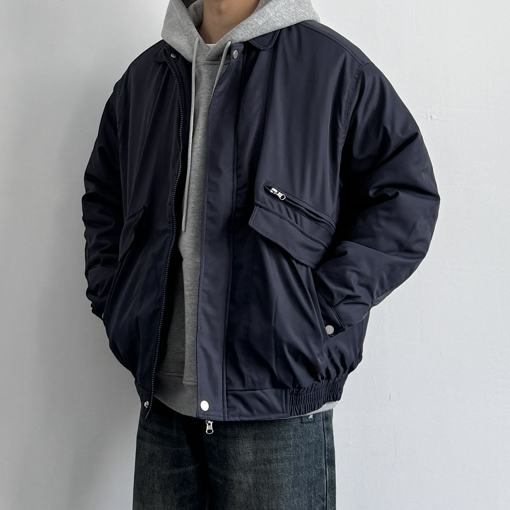 翻领工装夹克棉服外套