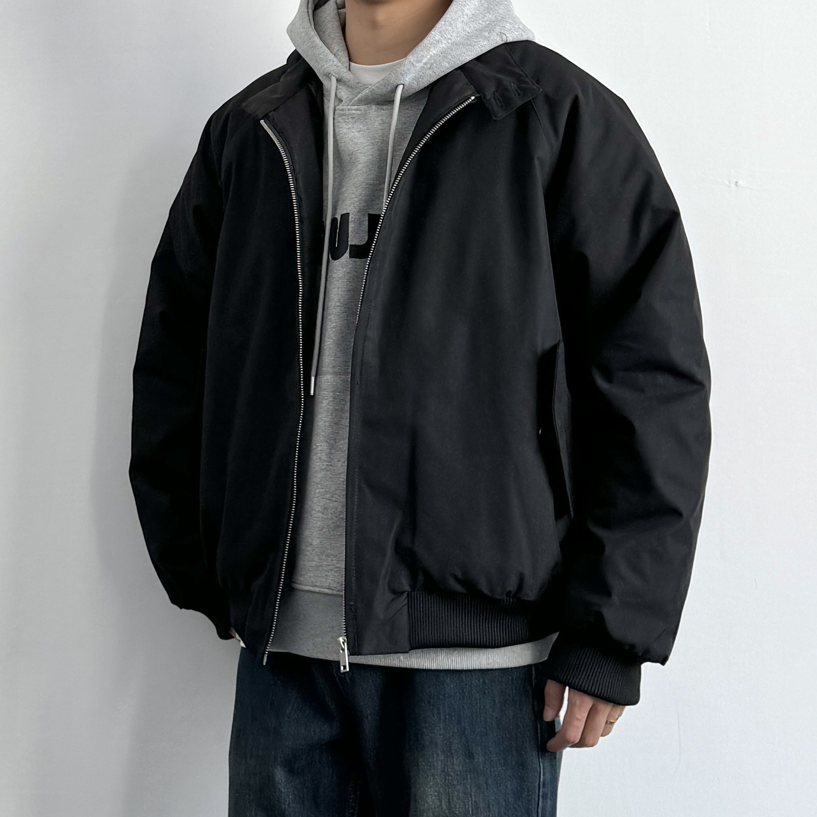 复古宽松立领夹克棉服