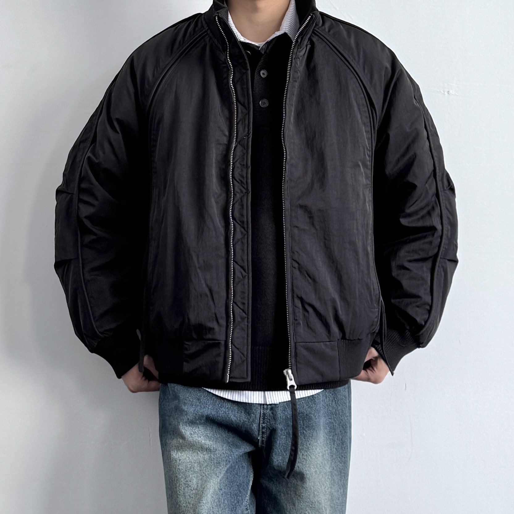 ONUN白鸭绒复古防风立领羽绒服