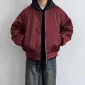 复古缎面Bomber飞行员夹克秋季 ONUN 美式 宽松百搭廓形棒球服外套