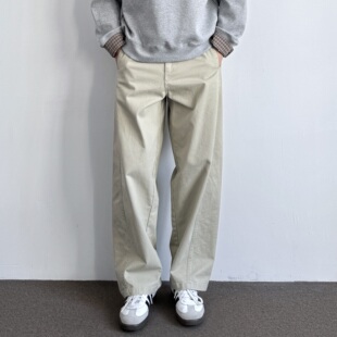 长裤 百搭日系直筒松紧腰阔腿工装 复古水洗纯棉直筒休闲裤 ONUN美式