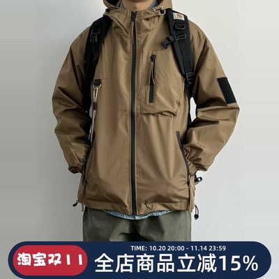 日系户外工装多口袋冲锋衣夹克