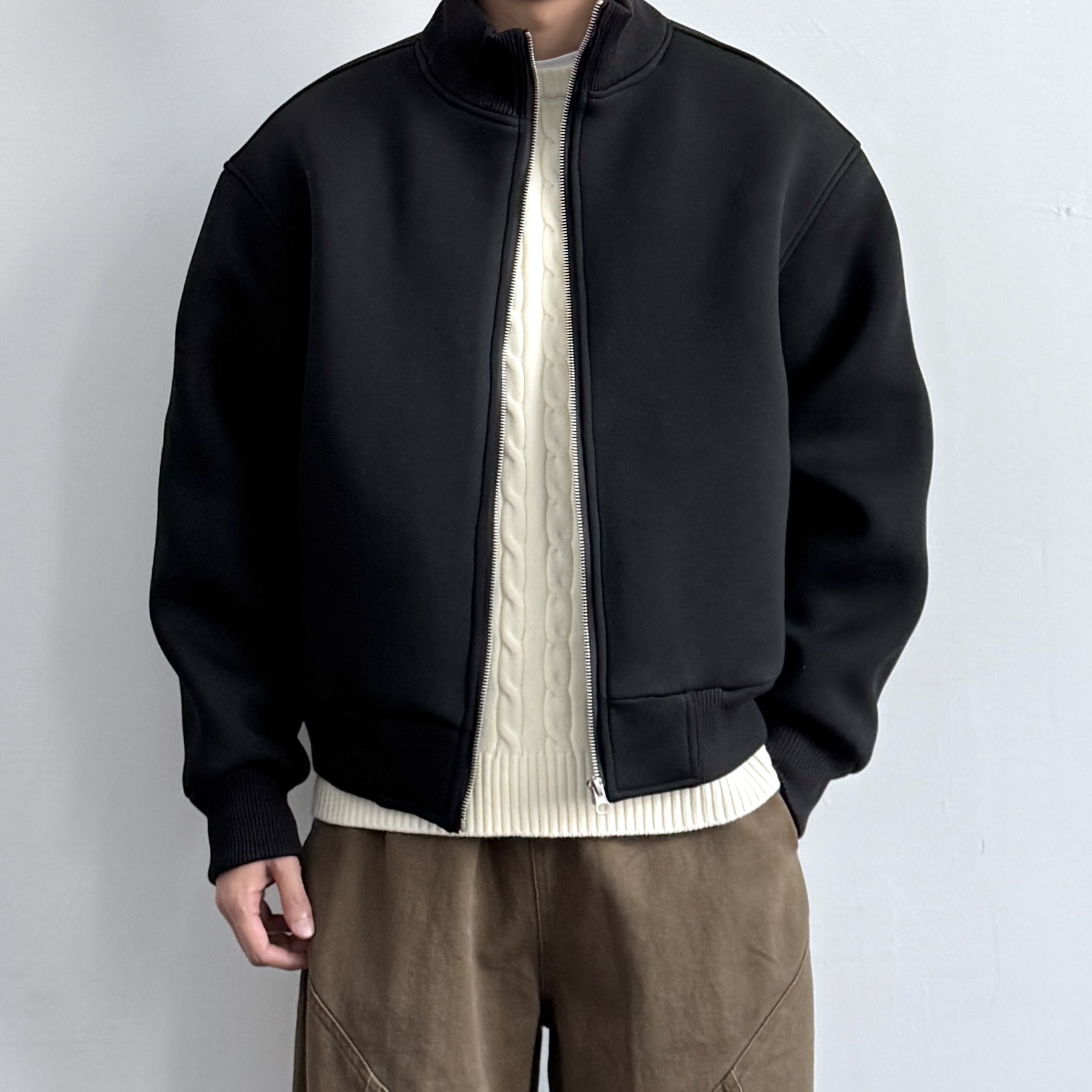 ONUN秋冬加绒加厚廓形立领夹克