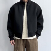 ONUN秋冬加绒加厚美式 复古短宽廓形立领夹克Cleanfit休闲保暖外套