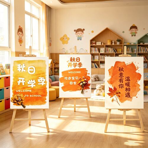 秋日开学季KT板摆件教室装饰场景