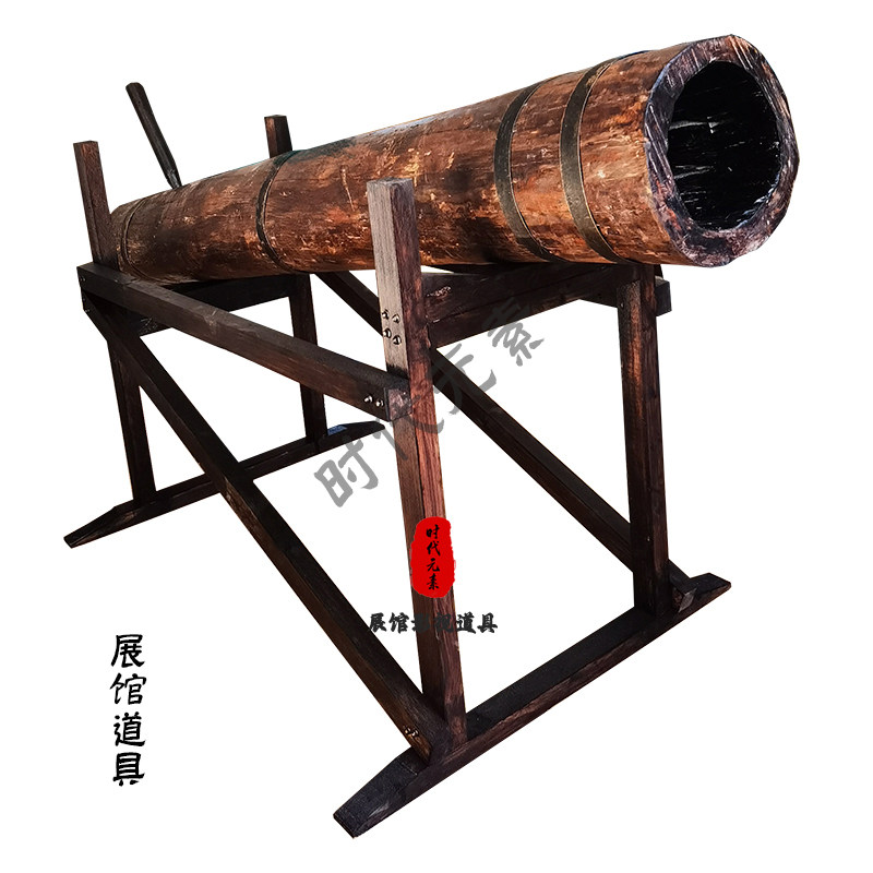 抗日抗战松树炮展览馆布展用品土炮抗战物件模型影视剧道具