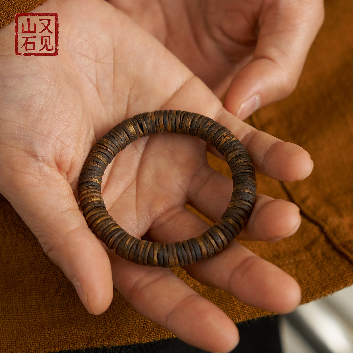 天然奇楠沉香药片手串沉水级高油老料男款收藏级文玩木质手链保真