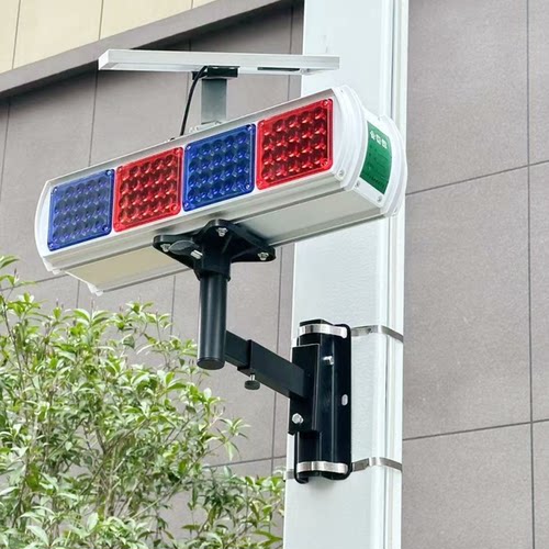 太阳能绑杆爆闪灯红蓝警示灯