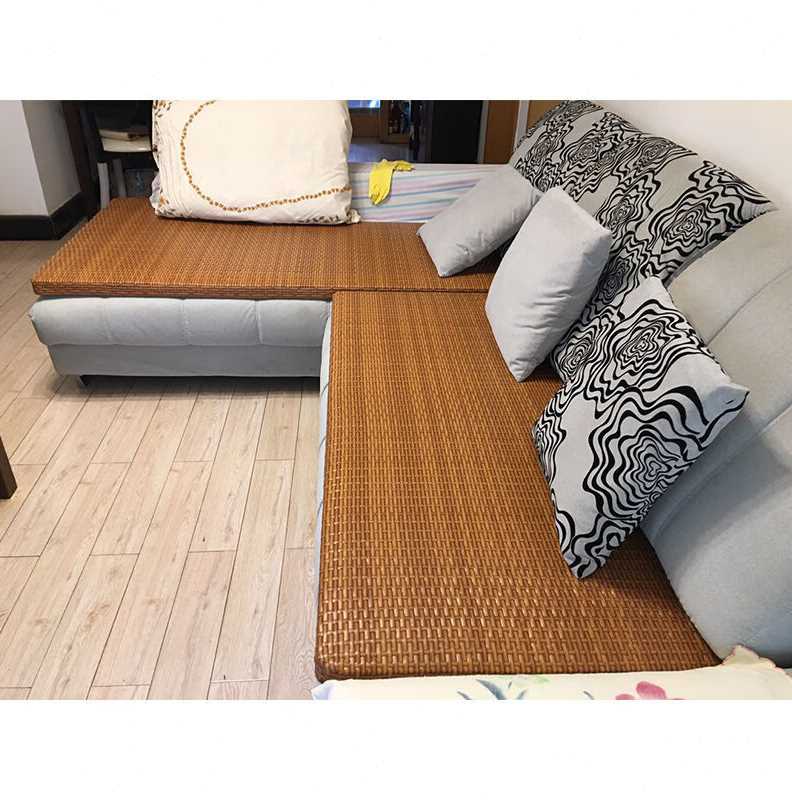 沙发藤坐垫夏季布艺沙发垫实木藤板护腰硬座坐垫防滑客厅藤编亚麻