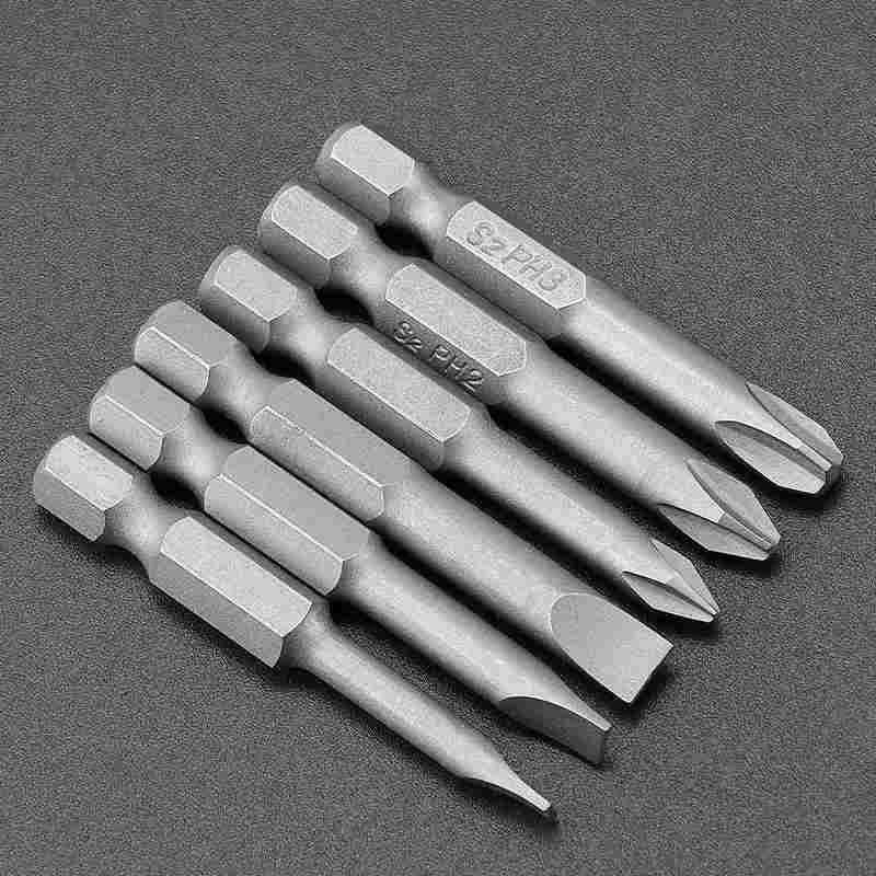 加长十字S2风批六角批头磁性气动起子头1/4电动螺丝刀电批头套装