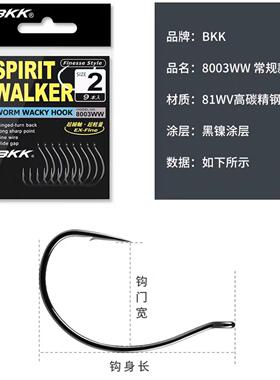 BKK倒钓钩8003WW/8003-2X/ACKY钩 路亚黑坑鳜鱼 鲈鱼软虫软饵钩