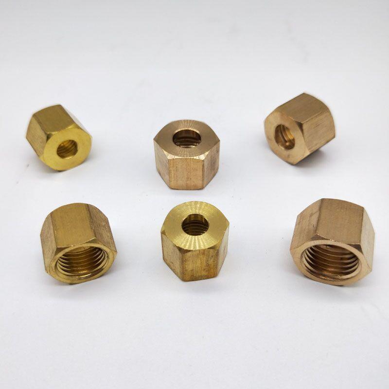 全铜高压加厚卡套螺母卡套螺帽铜纳子 加湿器卡套螺母铜接头螺帽