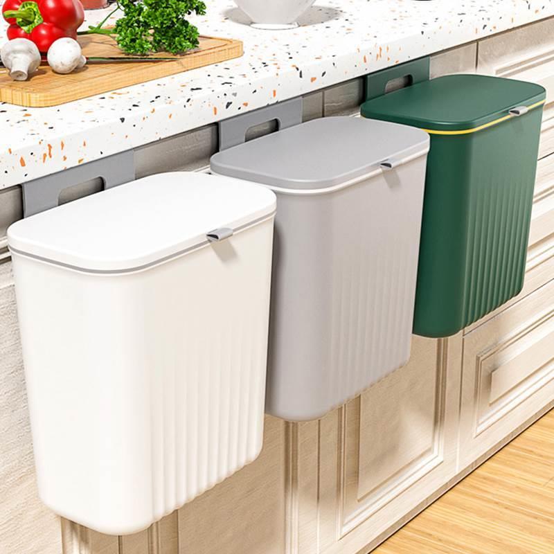厨房垃圾桶挂式家用带盖橱柜门壁挂式厨余垃圾筒悬挂式卫生间厕所