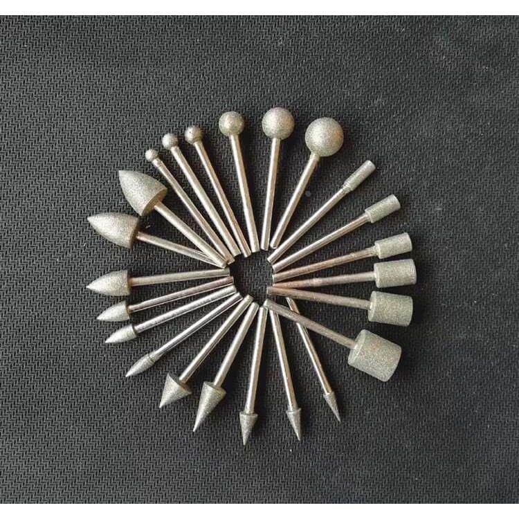 金刚石磨头硬质合金磨头玻璃石材磨头抛光磨头圆柱型子弹型3mm柄
