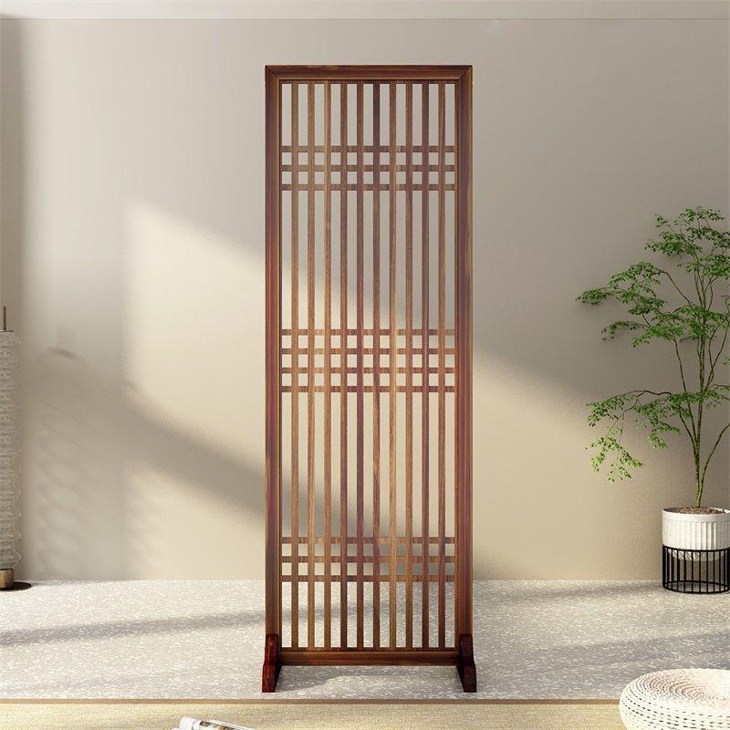 屏风隔断客厅新中式木质简约遮挡入户正对门沙发边镂空格栅办公室
