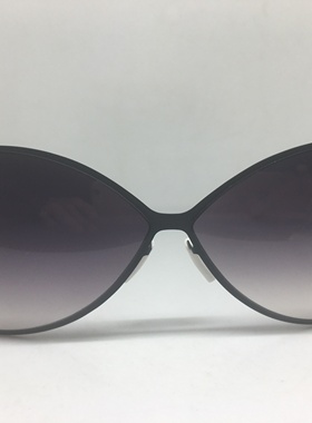 无螺丝黑色金属非对称猫眼太阳镜墨镜