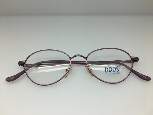 80年代 日本DOOS桃形紫色男女通用眼镜 复古眼镜架