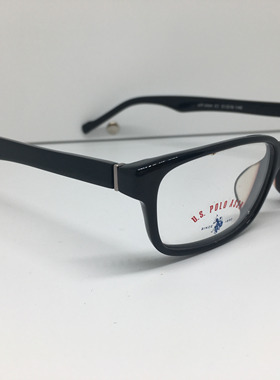 US POLO ASSN 黑色板材小框长方形近视眼镜架男女通用