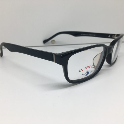 US POLO ASSN 黑色板材小框长方形近视眼镜架男女通用