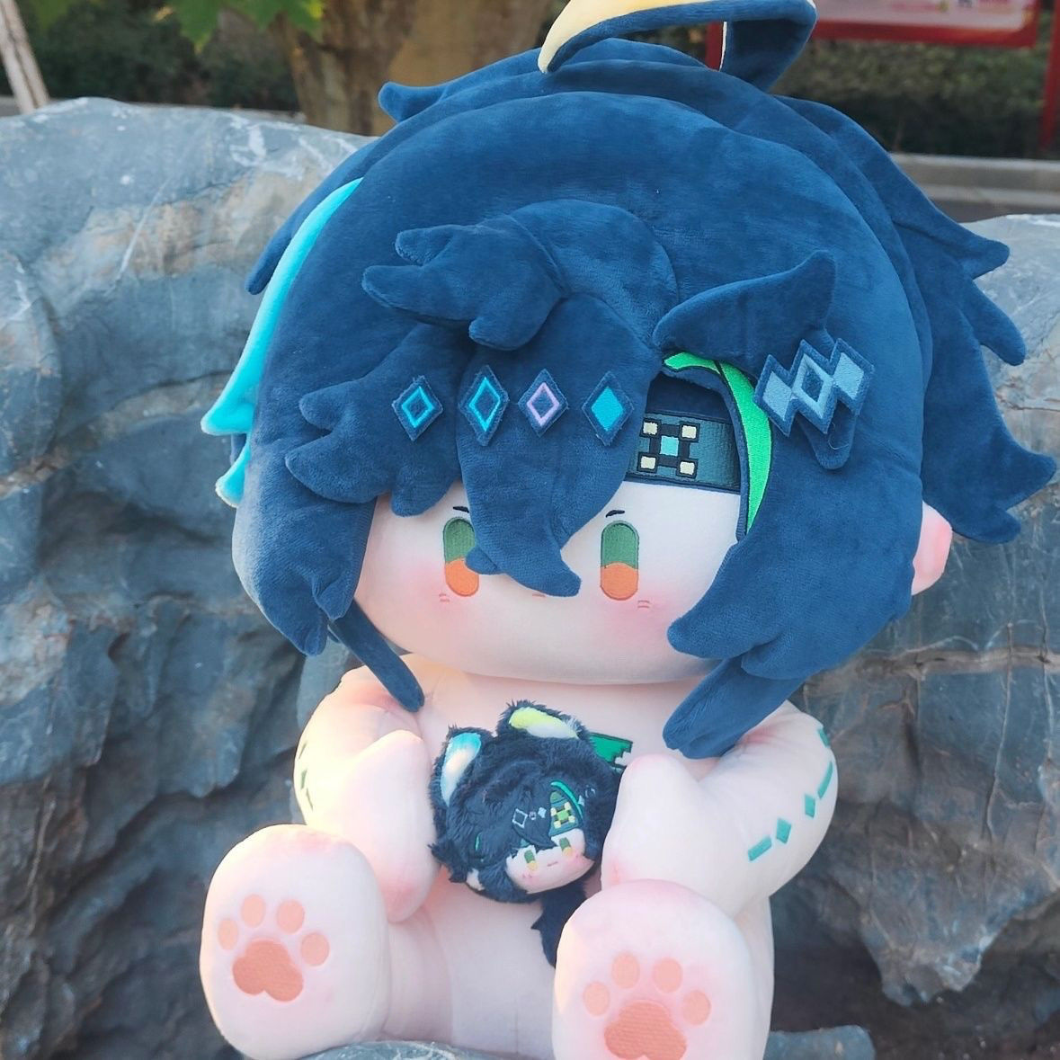 原神基尼奇属性40cm同人帅气可爱玩偶节日送女生棉花娃娃俏皮表情