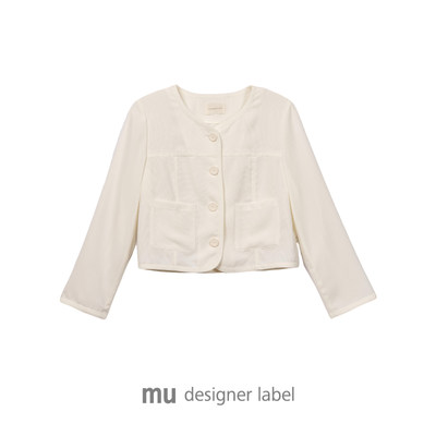 mu designer label夏新休闲假日风短款圆领长袖夹克外套JATX3188