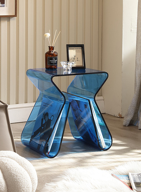 亚克力透明沙发边几家用轻奢茶几角几设计师小户型极简床头小桌子