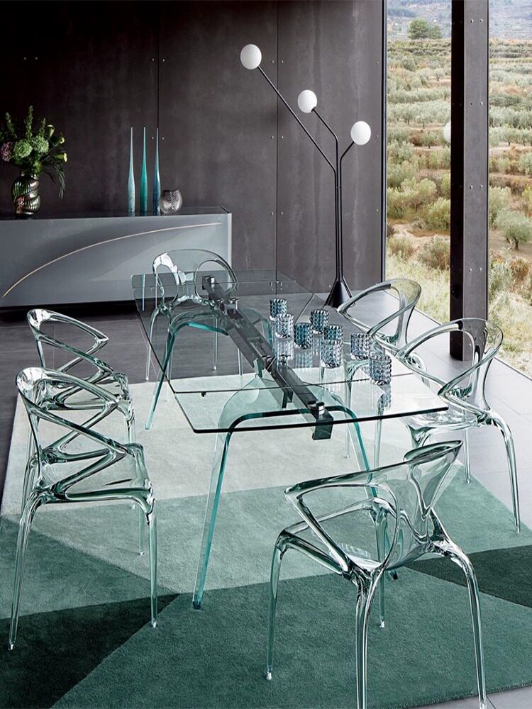 罗奇堡AVA意式透明靠背餐椅轻奢