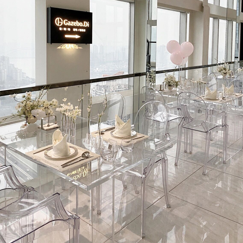 透明椅子亚克力餐厅椅魔鬼幽灵椅现代简约ins网红家用客厅水晶椅