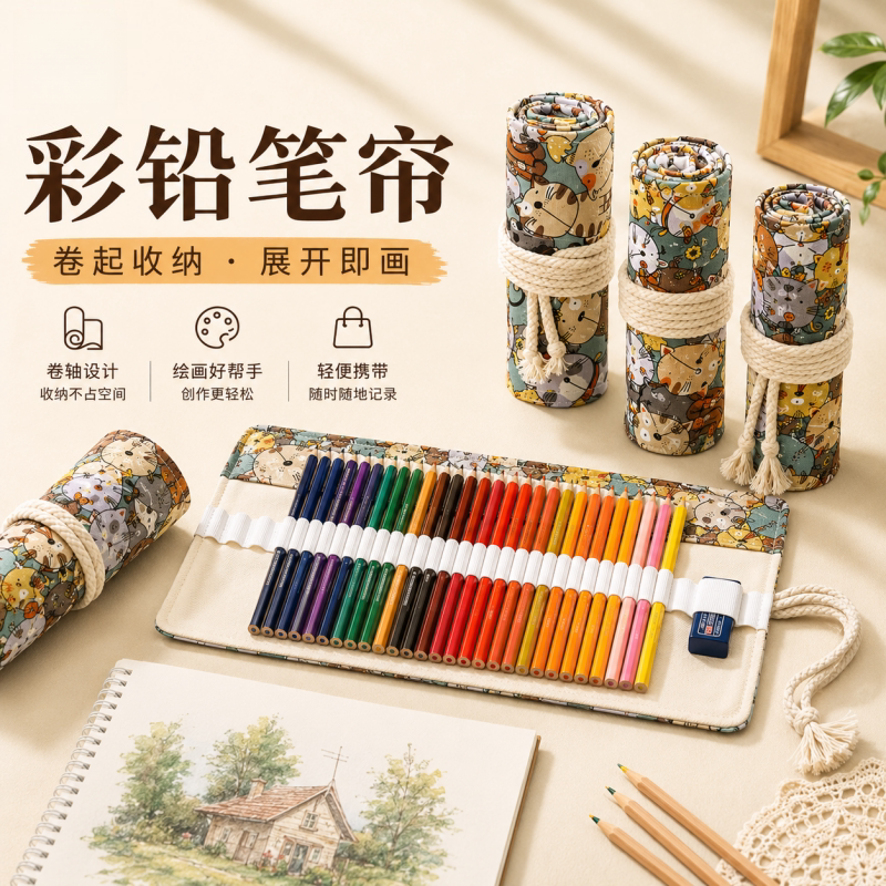 彩铅笔水溶性72色48色彩铅套装图片